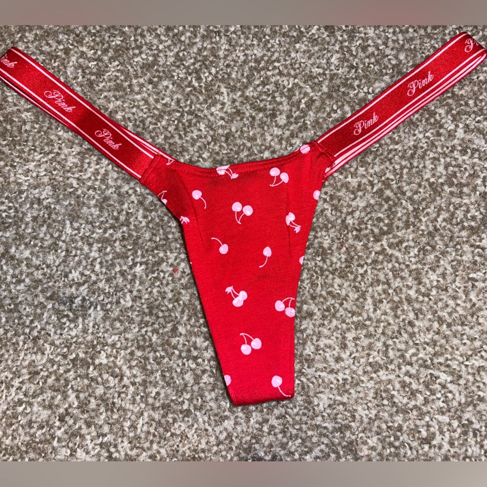 NWT-PINK Victoria's Secret Red Cherry Print Underwear